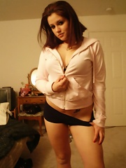 amazing brunette shows off her perfect natural teen body