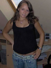 chubby topless chick looks ok in black panties