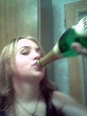 girls drinking in a cheap hotel after a night out