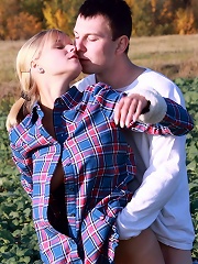 These horny teens just couldn't control their lusty any longer. Even thought they were in the middle of an empty field, they were soon releasing 